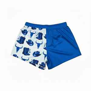 กางเกงขาสั้นผู้ชายพิมพ์ลายโลโก้ OEM สีตามสั่ง ผ้าแคนวาส เอวกลาง แห้งเร็ว มีเชือกผูก สไตล์ลำลอง พิมพ์ลายแบบ Sublimation สำหรับวิ่ง - Product Image 5