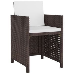 Ensemble de salle à manger de jardin en polyrotin brun moyen avec housses amovibles - Product Image 3
