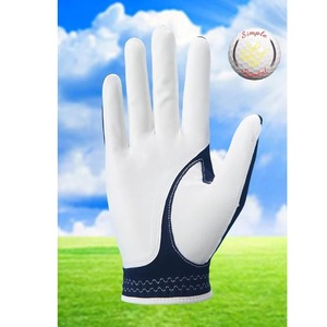 Gants de golf pour droitier, respirants, en cuir PU, antidérapants, unisexes, pour le sport, blanc, bleu marine - Product Image 6