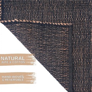 พรมปูพื้นทอมือจากผ้าฝ้ายปอกระเจาธรรมชาติ แบบสองด้าน รูปทรงสี่เหลี่ยมผืนผ้า สีพื้น สไตล์โบฮีเมียน ขนสั้น สำหรับตกแต่งห้องนั่งเล่นและบ้าน - Product Image 6