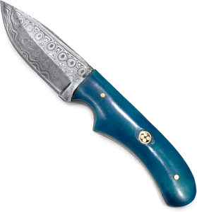Cuchillo de Caza y Camping Multifuncional de Acero Damasco de Alto Carbono Premium con Hoja Recta y Mango de Lámina Completa - Product Image 5