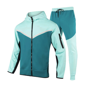 Survêtements en polyester et coton confortables et respirants avec fermeture éclair, fabriqués au Pakistan, nouveaux ensembles de survêtements doux, survêtement uni avec fermeture éclair pour le sport - Product Image 1