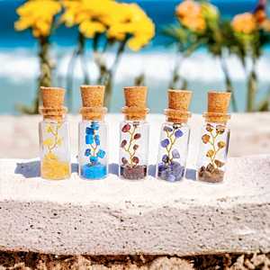 Handmade Carved Crystal <b>Bottle</b> Decorations with <b>Cork</b> Tops Flower Theme Christmas Home Decoration DIY Craft Gift Set - Product Image 1