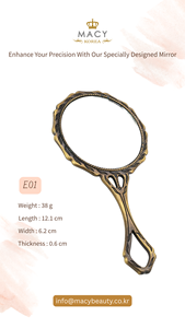 MACY BEAUTY KOREA Antique Bronze Handheld <b>Vanity</b> <b>Mirror</b> Hollow Handle Elegant Metal <b>Mirror</b> Circular <b>Mirror</b> Eyelash Extensions - Product Image 4