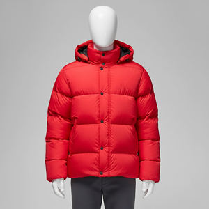 Men's <b>Canvas</b> Hooded Breathable 300g Winter Puffer <b>Jacket</b> Plus Size Custom College Letterman Stylish Design - Product Image 1