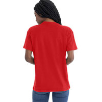 T-shirt en coton épais uni à col rond de couleur rouge (disponible en grandes tailles) pour hommes, femmes et unisexe, coupe classique