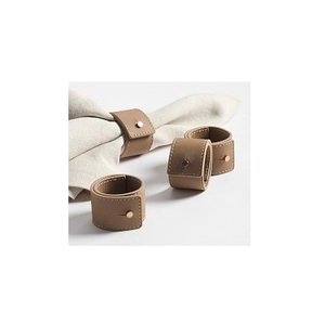Decorative Round Leather <b>Napkin</b> <b>Ring</b> Featuring Durable Stitching For Modern Dinner Party Arrangement - Product Image 2