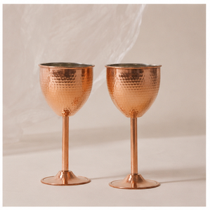 Juego de 2 Copas de Cobre Puro Forjado a Mano, Copas de Vino de Lujo para el Hogar, Bar o Fiestas, Elegante Vajilla Metálica, Venta al por Mayor de Fábrica - Product Image 4