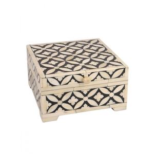 Elegante Caja Organizadora de Joyería Hecha a Mano con Incrustaciones de Hueso, Caja Decorativa para Accesorios del Hogar - Product Image 1