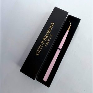 Pince à épiler en acier inoxydable rose pointue Getup Brosons Impex, pointe lisse, outil de précision, emballage en boîte - Product Image 6