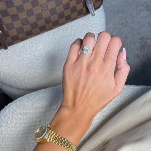 3.2 Carat Oval Cut Lab Grown Diamond Solitaire Engagement <b>Ring</b> Set _ Matching <b>Plain</b> Wedding Band _14k Yellow Gold <b>ring</b> - Product Image 3