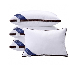 Oreiller de lit en coton doux personnalisé avec logo OEM ODM, hypoallergénique, ergonomique, soutien tête et cou, prix direct usine en gros - Product Image 1