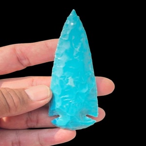 Vente en gros – Pointe de flèche turquoise de 4 pouces, pierre précieuse de qualité supérieure, nouveau look fantaisie, gravure sculptée, cristal naturel, art Reiki - Product Image 3