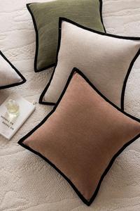 Double Sided 100% Linen Solid Natural Decoration 18"x18" <b>Throw</b> Pillow Sham Cushion Case Soft Pillow <b>Cover</b> From Indian Supplier - Product Image 6