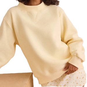 Sweat-shirt à capuche surdimensionné pour femme, manches longues, en coton tricoté, couleur unie, respirant, imprimé sur le devant, idéal pour l'hiver - Product Image 1