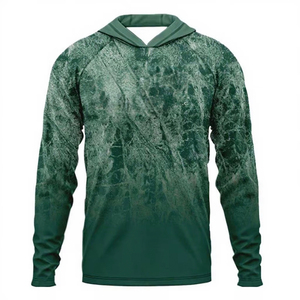 Outdoor <b>Men's</b> Fishing Hoodie with UV Protection (UPF 50) Moisture Wicking Quick Dry 100% Polyester Pullover Closure - Product Image 4