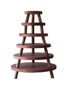 Latest Solid Oak Tripod Cake Stand Dark Oak Home Decor Round Multi Tier Pedestal <b>Display</b> for Kitchen <b>Table</b> Desserts - Product Image 1