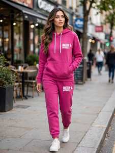 <b>Women's</b> Maroon <b>White</b> Color Block Printed 2-in-1 <b>Tracksuit</b> Set Full Sleeve Turtleneck Zipper Casual Sporty Loose Fit Lightweight - Product Image 5