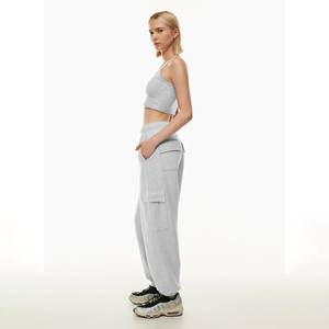 Pantalones de chándal de forro polar grueso para mujer, estilo cargo de algodón cómodo con cordón, estilo urbano para invierno - Product Image 4