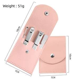 Kit de Cuidado de Uñas de Acero Inoxidable de 4 Piezas Personalizado con Bolsa de PU, Mini Set de Cortauñas Blancos, Artículos Esenciales para el Hogar, Cortador de Uñas ANAAIF - Product Image 5