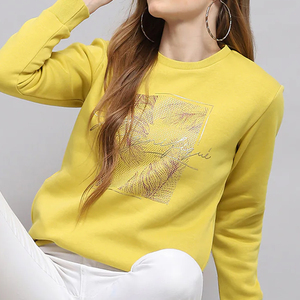 เสื้อสเวตเชิ้ตผู้หญิงสำหรับฤดูหนาว ลายตัวอักษร ทรงปกติ ระบายอากาศได้ดี ผลิตจากผ้ารักษ์โลก รับผลิตสีและโลโก้ตามสั่ง บริการ OEM - Product Image 5