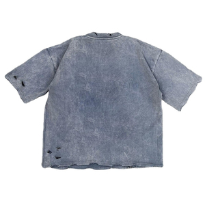 Customized Men's <b>Acid</b> Washed T-shirt Vintage Oversized Distressed T-shirts 100% cotton <b>Drop</b> Shoulder T Shirt - Product Image 4