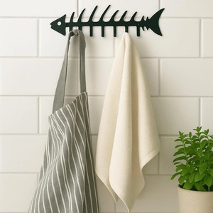 Fish Bone Black <b>Wall</b> <b>Key</b> <b>Hook</b> Holder Suitable For Office Desk Area <b>Key</b> Organization And Car <b>Keys</b> Hanging For Quick Pickup - Product Image 5