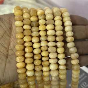 Cuentas redondas lisas de jaspe amarillo natural, hebras de 16 pulgadas, 8MM 9MM, cuentas de piedra preciosa de jaspe para la fabricación de joyería a precio de mayoreo. - Product Image 3