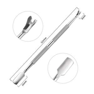 Outil professionnel portable pour le nail art, pousse-cuticules double face en acier inoxydable à lame courbée pour ongles ANAAIF - Product Image 4