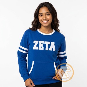 Wholesale Custom Made Winter Embroidered Zeta Phi Beta Women's Sorority Pullover Sweatshirt Cotton Fleece Breathable - Product Image 2