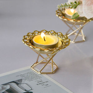 Lighting Accent Metal Unique Shape Gold Finish <b>Candle</b> <b>Holder</b> Centerpiece Home New Arrival Wedding and Party - Product Image 4
