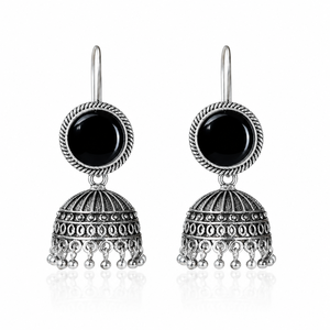 Bohemian Oxidized <b>Silver</b> Multi Color <b>Dangle</b> Indian Jhumka <b>Earrings</b> for Women Direct Factory - Product Image 4