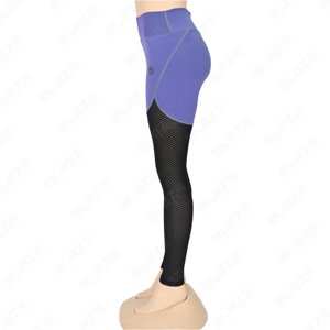 Leggings de yoga con cintura elástica, mallas de yoga con panel de malla de color contrastante - Product Image 5