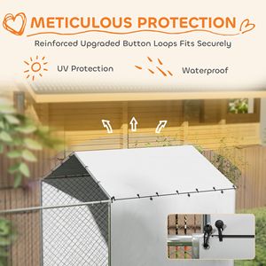 Grande Recinto per Cani da Esterno in Rete Zincata con Copertura Impermeabile Resistente ai Raggi UV per Cani di Taglia M e L 13.1FT X 7.5FT X 7.5FT - Product Image 6