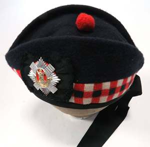 Eco-Friendly Scottish Tartan Glengarry Cap Traditional <b>Black</b> Wool <b>Hat</b> Red <b>White</b> Checkered Band Tie Back Design All Ethnic - Product Image 4