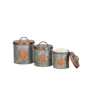 New Freshly Food <b>Storage</b> Container Vintage Style High Quality Metal Galvanized Canister <b>Kitchen</b> Daily Uses for Sale - Product Image 1