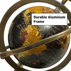 Globe terrestre en métal de 40 cm avec carte colorée et base noire |   Globe terrestre éducatif classique pour la maison, le bureau, la décoration de la salle d'étude - Product Image 4