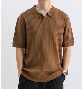 Camiseta de Verano para Hombre, Jersey Sólido 100% Algodón, Transpirable, Personalizada, de Punto Acanalado, Manga Corta, Informal y para Trabajo - Product Image 1