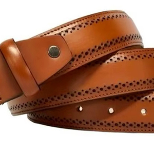 Ceinture décontractée en cuir pleine fleur faite à la main pour hommes, longueur personnalisable, haute qualité, légère, vente chaude, prix usine compétitif - Product Image 1