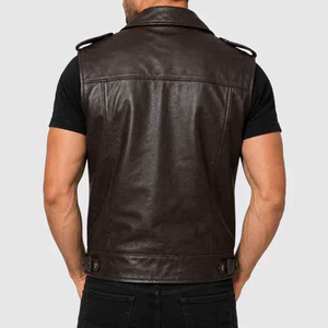 Men <b>Leather</b> <b>Vest</b> Genuine <b>Leather</b> Biker Motorcycle Fashion Casual Outdoor Winterwear Sleeveless Slim Fit Stylish Premium <b>Vest</b> - Product Image 6