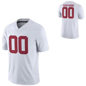 Custom American Football Jersey V-Neck Short Sleeve 100% Polyester Moisture Wicking Breathable Mesh Team Numbers Front Print - Product Image 3