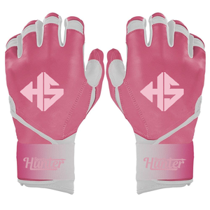 <b>Pink</b> White Full Finger Baseball Batting Gloves With Custom Logo Anti Slip Soft Material Pro Hitting Sports Mitts - Product Image 1