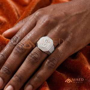 Moissanite <b>Ring</b> <b>Men</b> Hip Hop 925 Sterling Silver Pave Cluster Halo <b>Ring</b> Iced Out Luxury Statement Jewelry Gift - Product Image 6