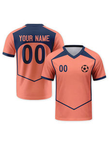 Camiseta de Fútbol Sublimada por Calor, Material Suave y Ligero para Diseños Personalizados con Nombre y Número del Equipo - Product Image 1