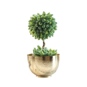 Maceta Ornamental de Metal Verde de Estilo Moderno, Macetero Premium con Acabado Martillado, Macetas de Hierro Ecológicas para Uso en Interiores y Exteriores en Oferta - Product Image 5