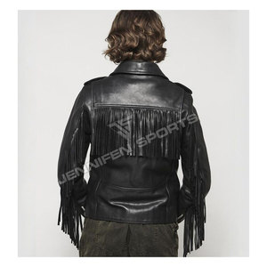 Custom Slim Fit Women's Black Motorcycle Foam Motorcycle Leather <b>Jacket</b> With Fringes Women's Leather <b>Biker</b> <b>Jacket</b> - Product Image 5