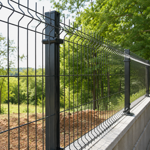 Valla de seguridad de malla de alambre soldada negra con diseño de doble V, postes metálicos, panel de valla exterior para jardín - Product Image 2