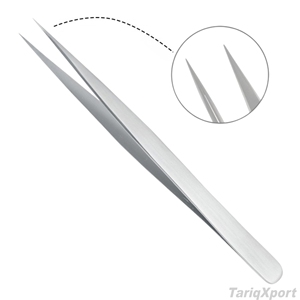 Pinces à cils professionnelles de haute qualité en acier inoxydable, pointe courbée et droite lisse, pinces à sourcils pour usage en salon - Product Image 4