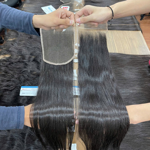 Migliore Scelta: Chiusura in Pizzo HD Svizzero, Extension di <span class=keywords><strong>Capelli</strong></span> Vergini Vietnamiti, con Bordo a Partizione Libera, Pronta per la Spedizione - Product Image 1