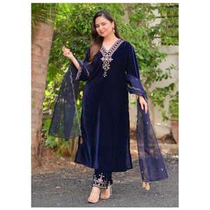 ชุดเดรส Anarkali สำหรับผู้หญิง พร้อมกางเกงและผ้าคลุมไหล่ สำหรับงานปาร์ตี้ - Product Image 3